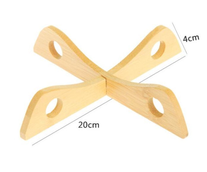 Insulated Cross Bamboo Heat-Resistant Pot Stand | Table Trivet Sustow