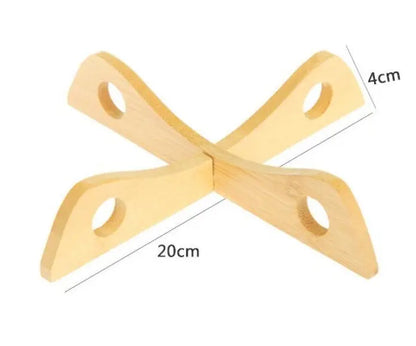 Insulated Cross Bamboo Heat-Resistant Pot Stand | Table Trivet Sustow