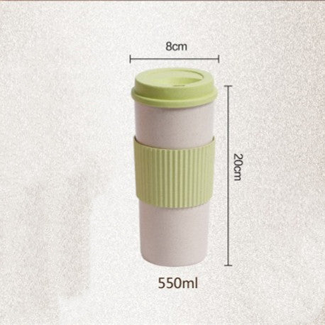 Reusable Wheat Straw Travel Mug with Lid Sustow