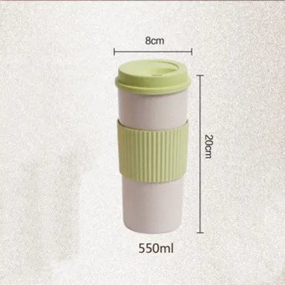 Reusable Wheat Straw Travel Mug with Lid Sustow