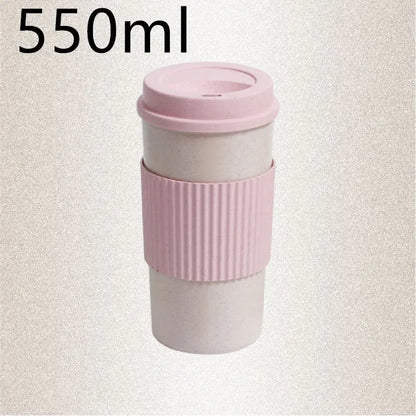 Reusable Wheat Straw Travel Mug with Lid Sustow