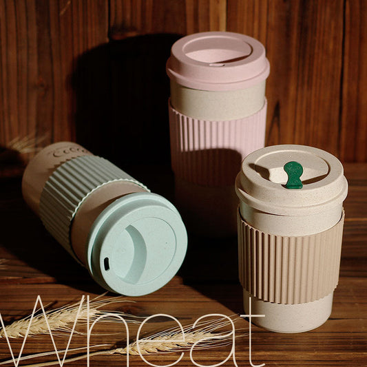 Reusable Wheat Straw Travel Mug with Lid Sustow