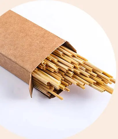 Natural Wheat Straw Reusable Drinking Straws Sustow