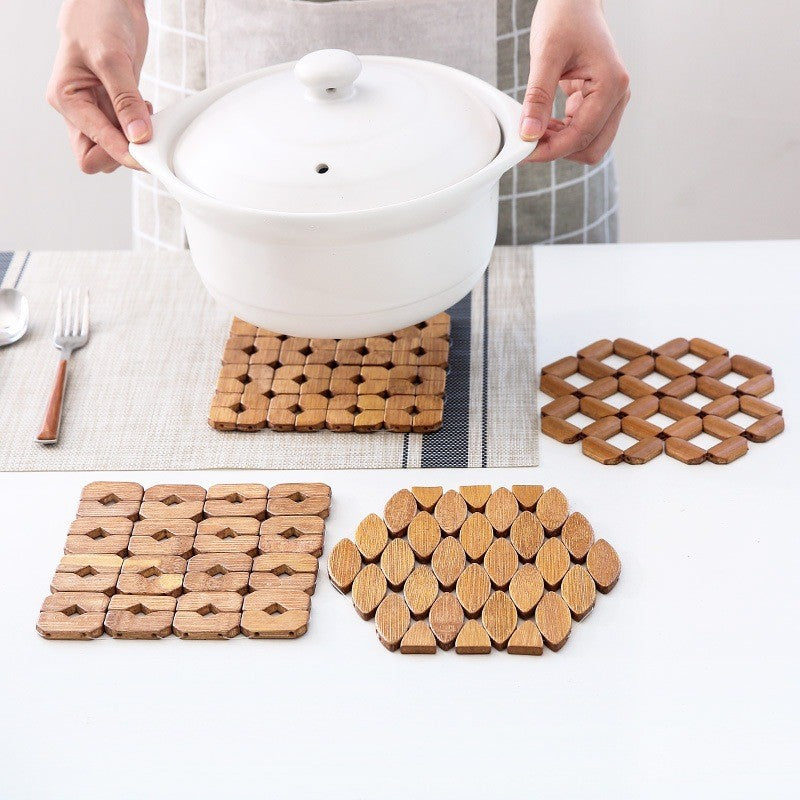 Wooden Bamboo Heat-Resistant Table Mats | Pot Trivets Sustow